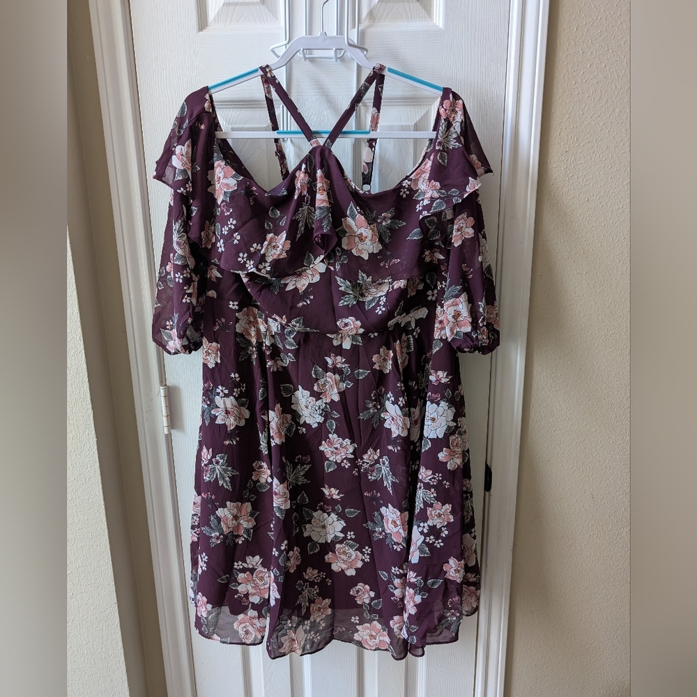 Torrid Floral Burgundy Dress